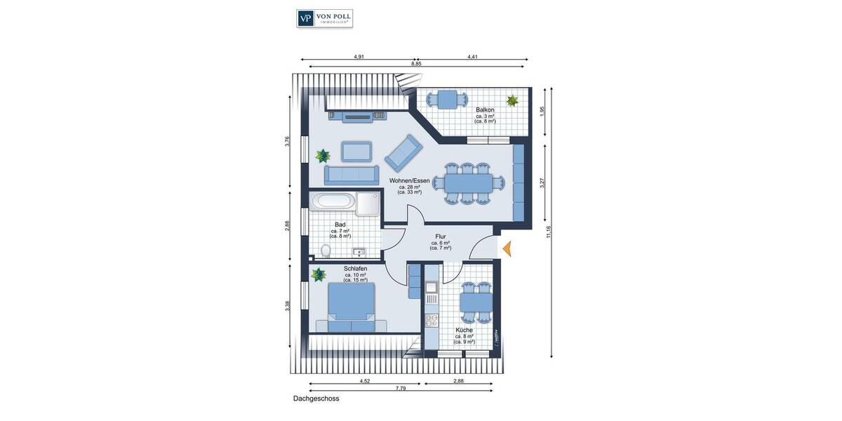 Etagenwohnung Schortens Heidmühle - 2 Zimmer, 59 m&sup2;, 219.500&euro; | Angebot:25927427