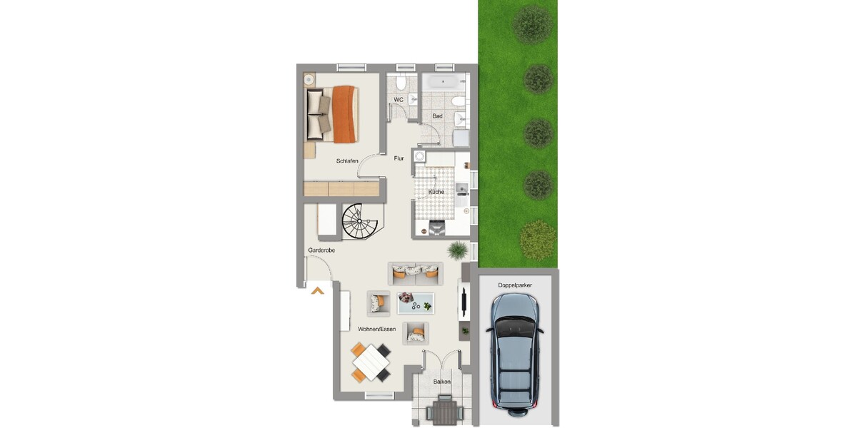 albero:) Charmante Maisonette-Wohnung mit Garten 3 zimmer