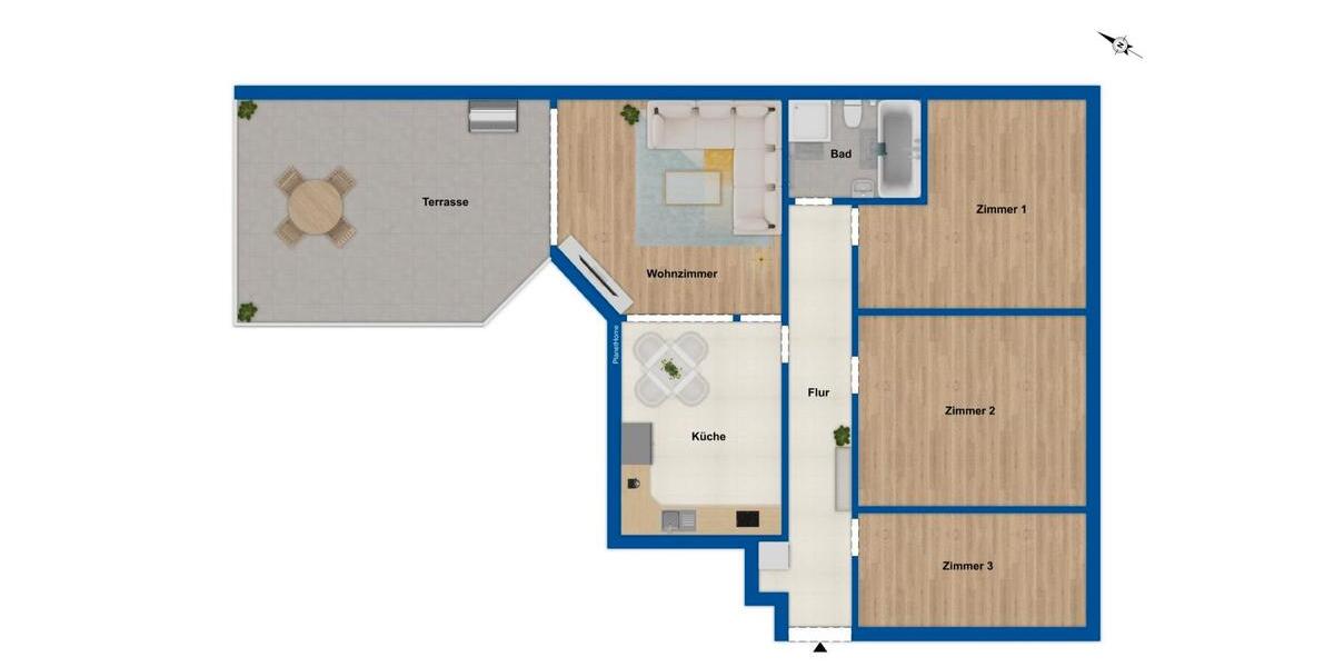 Dachgeschoßwohnung Halle (Saale) Am Wasserturm/Thaerviertel - 4 Zimmer, 103 m&sup2;, 285.000&euro; | Angebot:27096875