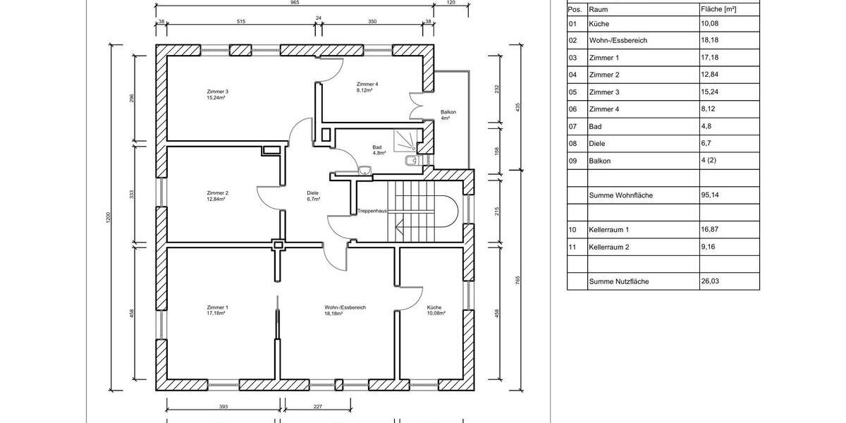 Etagenwohnung Neustadt an der Aisch - 5 Zimmer, 95 m&sup2;, 310.000&euro; | Angebot:26709552