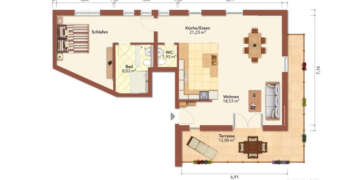 Einfamilienhaus Nettetal - 2 Zimmer, 90 m&sup2;, 1.440&euro; | Angebot:26016521