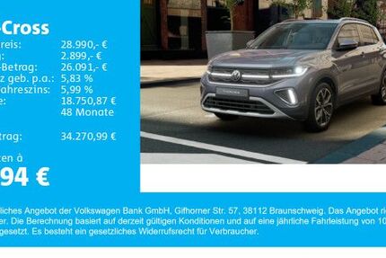 VW T-Cross 1.709 km 28.990 € Gersthofen 86368