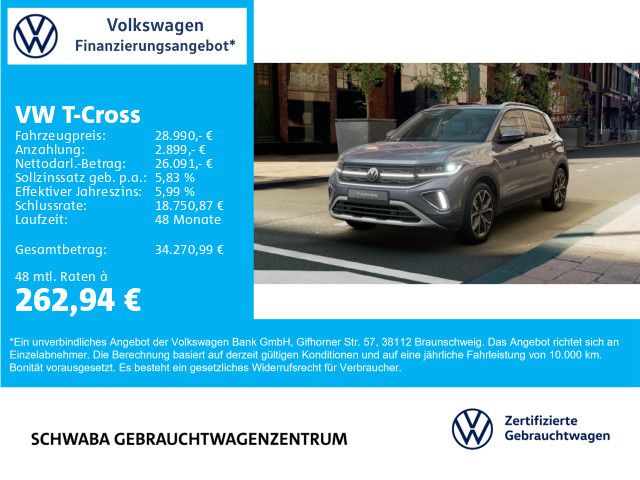 VW T-Cross 1.709 km 28.990 € Gersthofen 86368