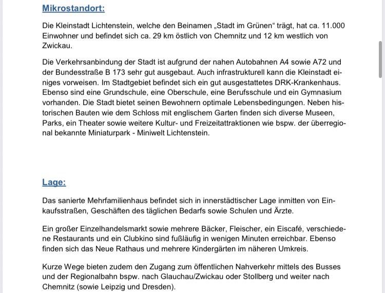 Mehrfamilienhaus, Wohnhaus Lichtenstein (Sachsen) - 11 Zimmer, 280 m&sup2;, 180.000&euro; | Angebot:26042197