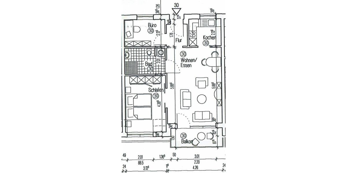 Etagenwohnung Bad Bentheim - 3 Zimmer, 57 m&sup2;, 135.000&euro; | Angebot:26926889
