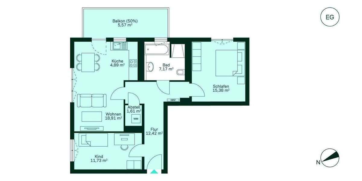 Etagenwohnung Zossen Finkenherd - 3 Zimmer, 77 m&sup2;, 274.900&euro; | Angebot:25938912