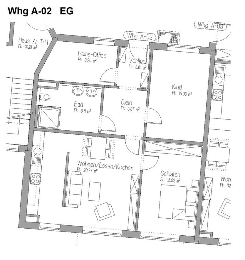4-Zimmer-Neubauwohnung mit Garten A-02 zimmer
