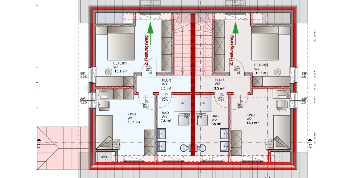 Moderne Neubau-Doppelhaushälfte (90 m²) nach KfW-70-Standard in L 3 zimmer
