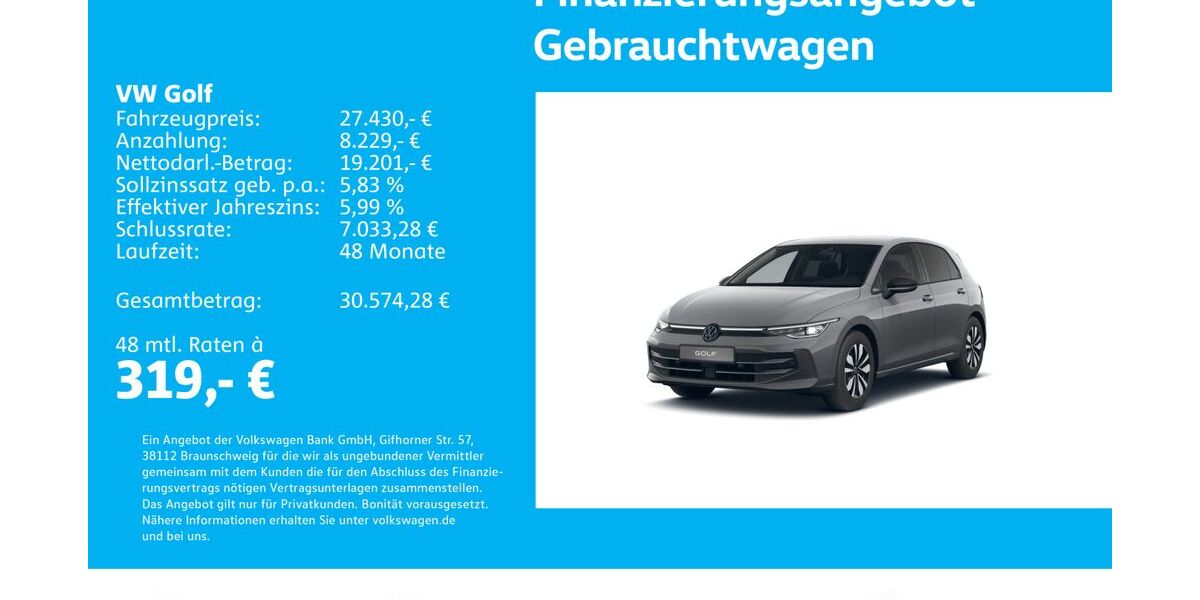 VW Golf 24.322 km 27.430 &euro; Stuttgart-Wangen 70188