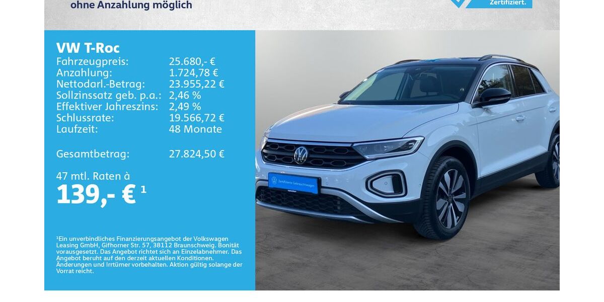 VW T-Roc 26.500 km 25.680 &euro; Kitzingen 97318