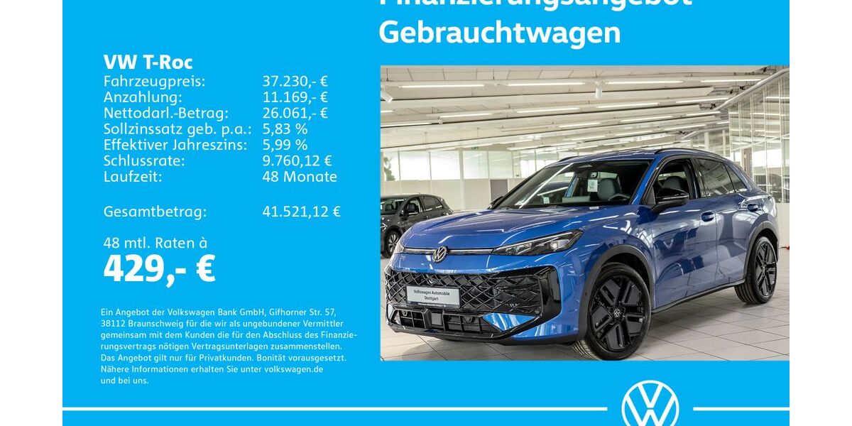 VW T-Roc 1.505 km 37.230 &euro; Stuttgart-Wangen 70188