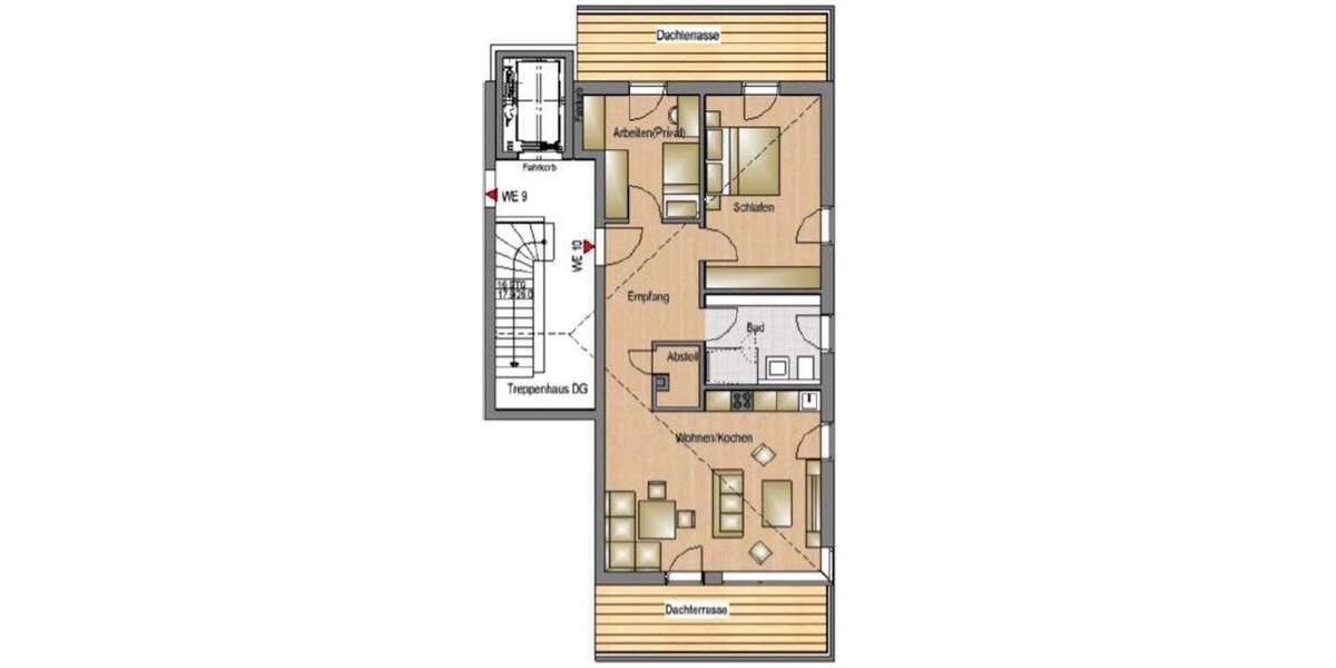 Etagenwohnung München Trudering-Riem - 3 Zimmer, 89 m&sup2;, 2.350&euro; | Angebot:25360365