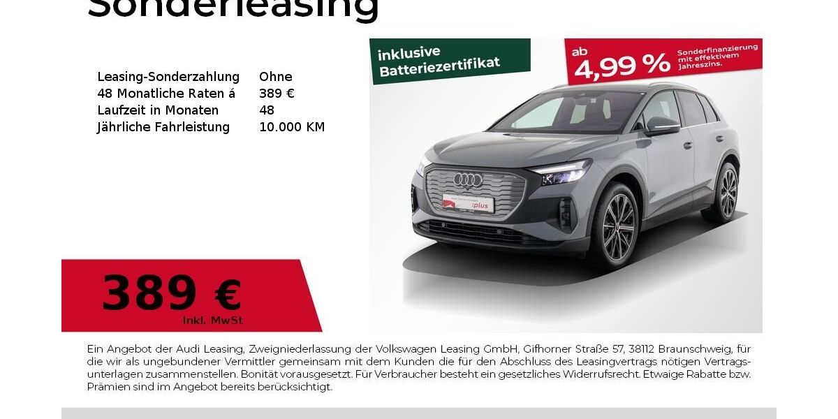 Audi Q4 e-tron 7.957 km 41.990 &euro; Nürnberg 90441