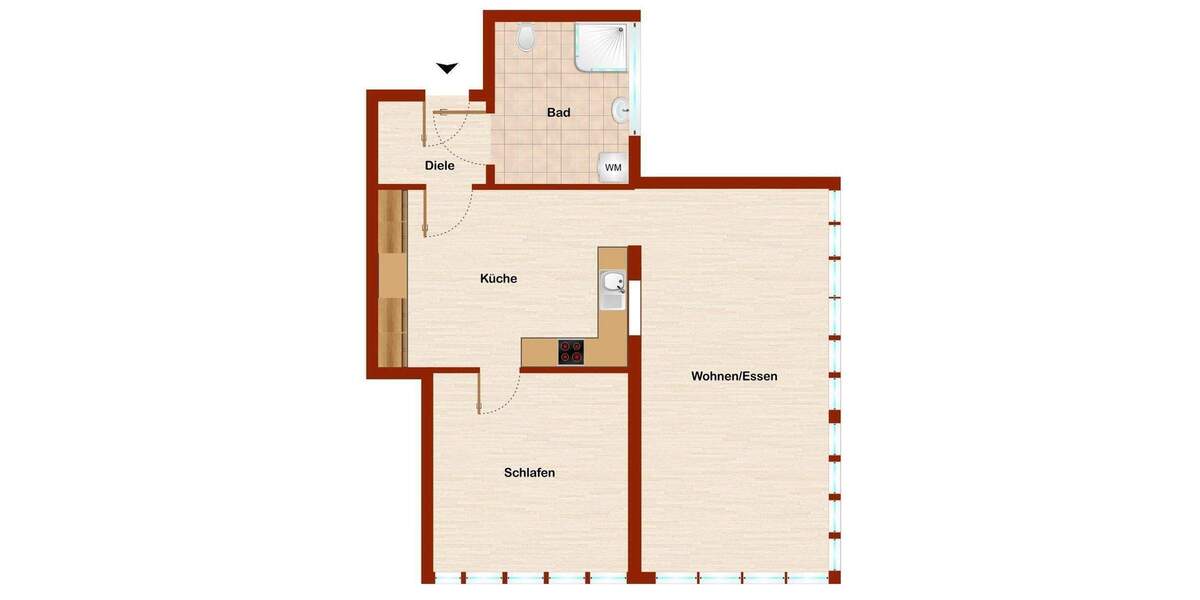 Etagenwohnung Borkum - 2 Zimmer, 64 m&sup2;, 495.000&euro; | Angebot:25727575