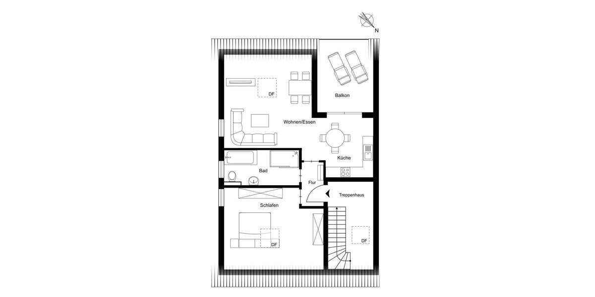 Etagenwohnung Bielefeld Gadderbaum - 2 Zimmer, 60 m&sup2;, 227.800&euro; | Angebot:25895896