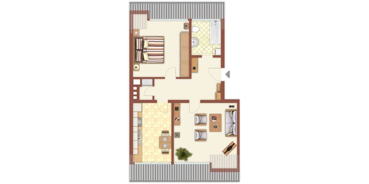 Etagenwohnung Hamm Hamm-Norden - 2 Zimmer, 55 m&sup2;, 341&euro; | Angebot:25929519