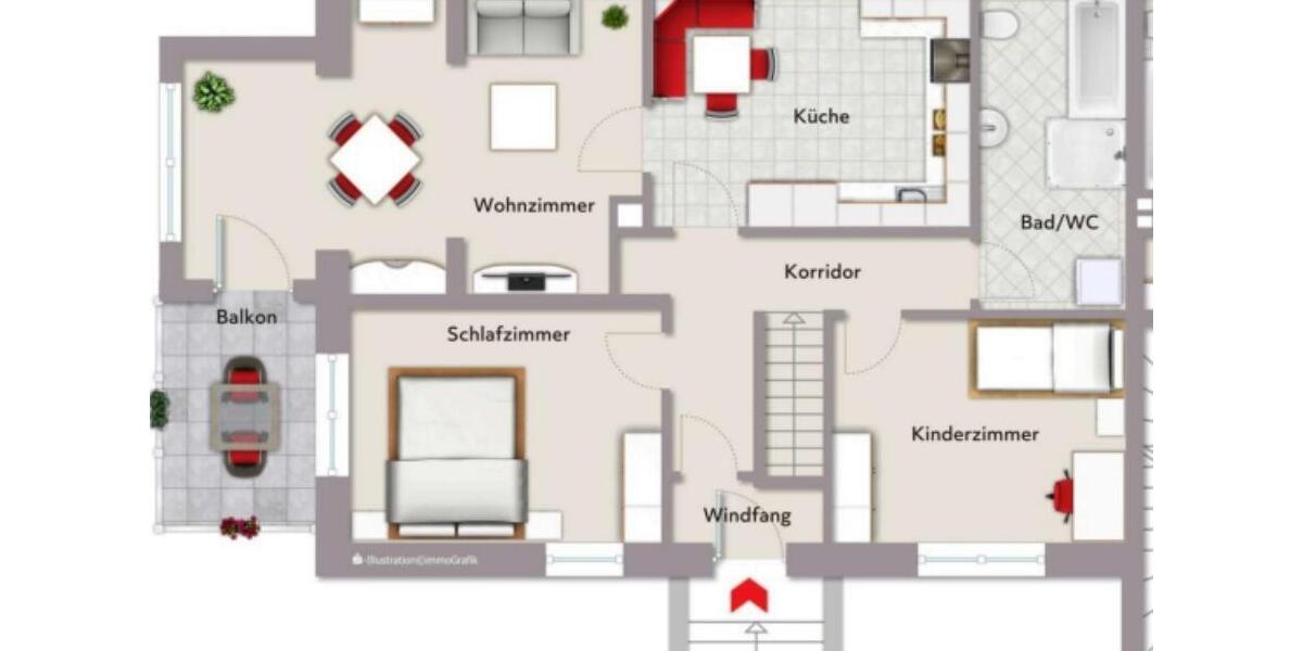 Erdgeschoßwohnung Viereth-Trunstadt Trunstadt - 3 Zimmer, 78 m&sup2;, 740&euro; | Angebot:26448831