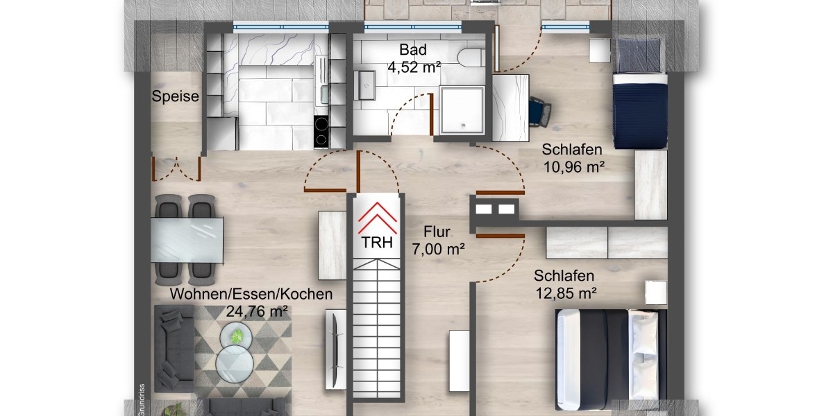 Exklusiver Erstbezug – Stilvolle 3-Zimmer-Neubauwohnung mit Balkon und hochwertiger Ausstattung!!! - Dachgeschoßwohnung Hirschaid/Sassanfahrt Sassanfahrt | Angebot:27129635