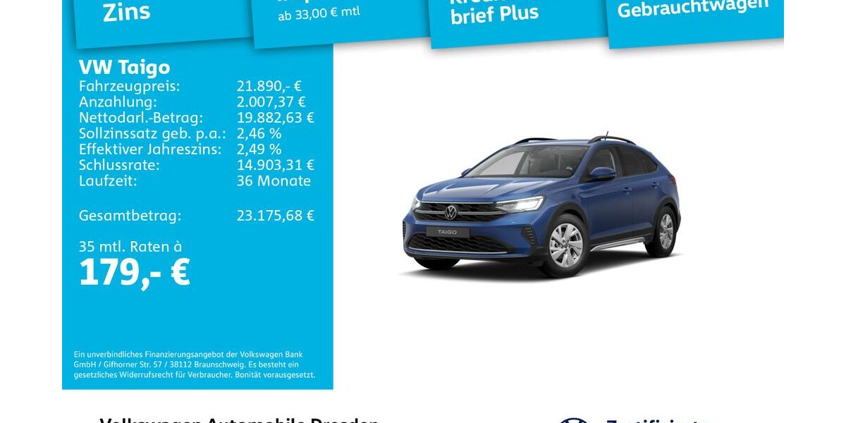 VW Taigo 7.820 km 21.890 &euro; Dresden 01067