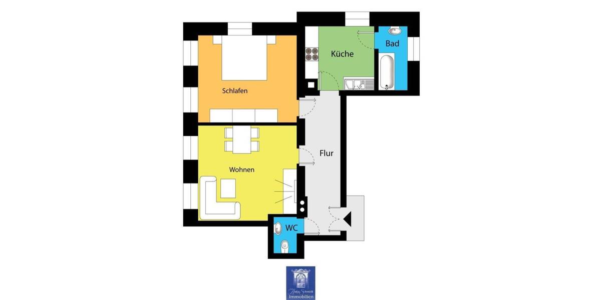Etagenwohnung Dresden Striesen-Ost - 2 Zimmer, 60 m&sup2;, 575&euro; | Angebot:26835563