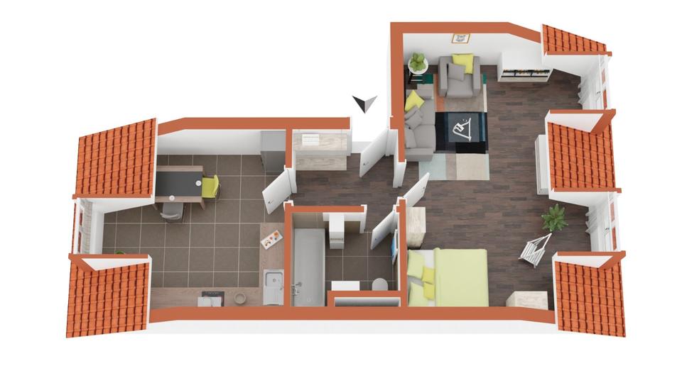 Dachgeschoßwohnung Wolfratshausen - 1.5 Zimmer, 42 m&sup2;, 265.000&euro; | Angebot:27114924