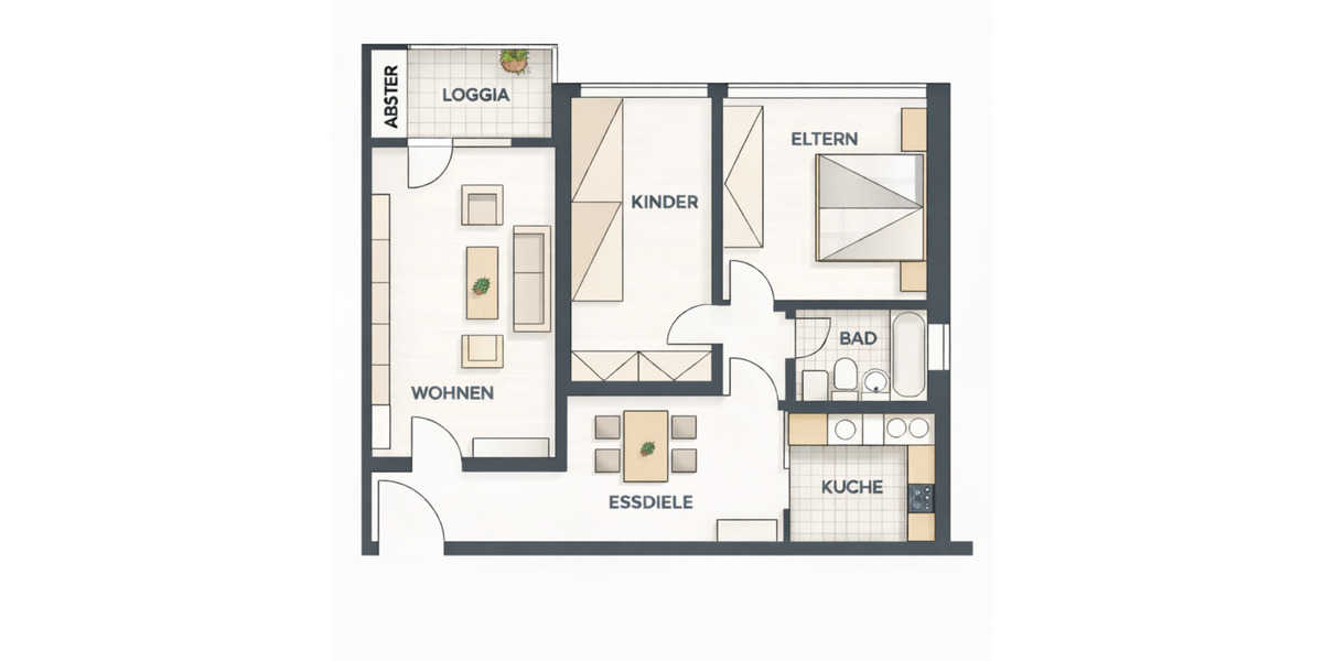 Etagenwohnung Herne Sodingen - 3 Zimmer, 83 m&sup2;, 125.000&euro; | Angebot:25025221