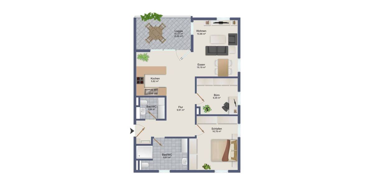 Etagenwohnung Wurster Nordseeküste Dorum - 3 Zimmer, 96 m&sup2;, 325.000&euro; | Angebot:25769638