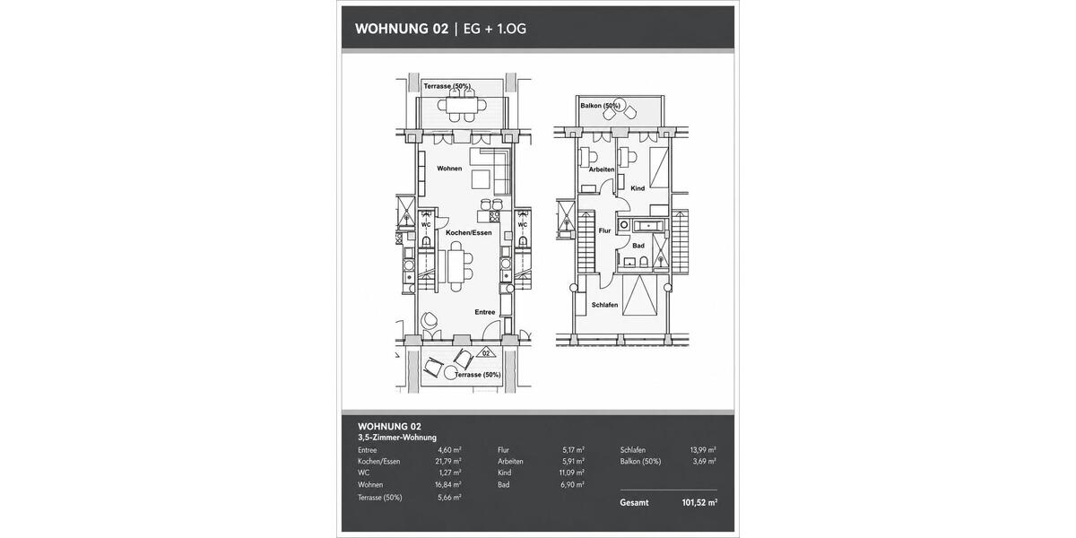 Maisonettenwohnung Binz - 3.5 Zimmer, 101 m&sup2;, 1.760&euro; | Angebot:26355740