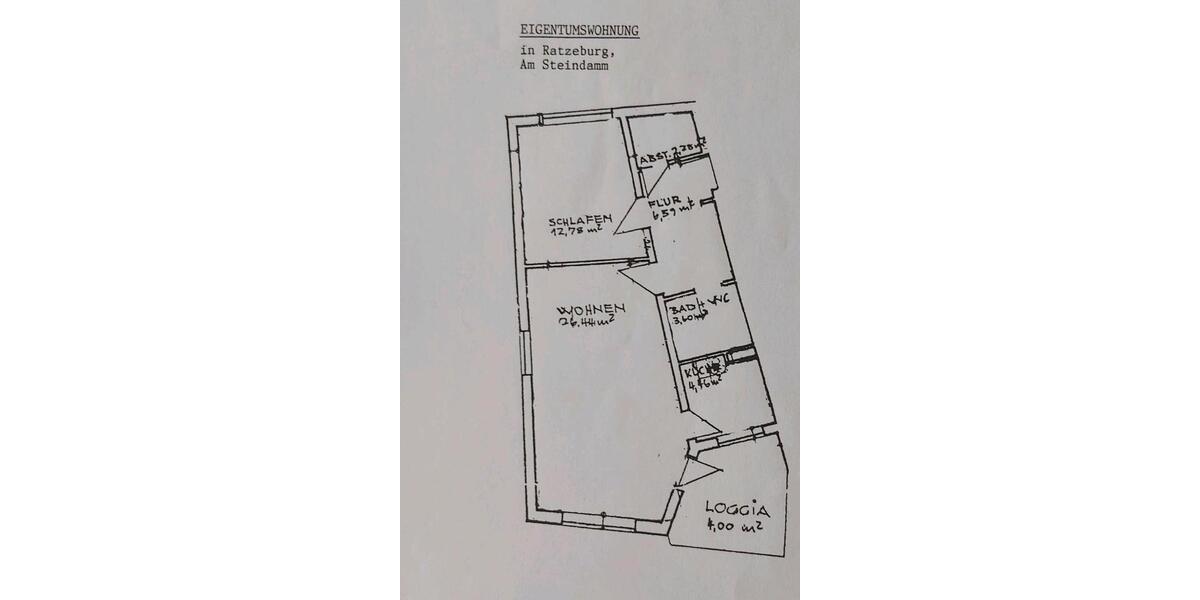 Etagenwohnung Ratzeburg - 2 Zimmer, 58 m&sup2;, 129.000&euro; | Angebot:26833041