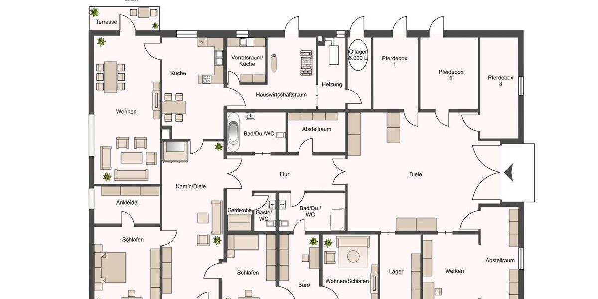 Historischer Niedersachsen- Bauernhof in Fachwerk mit Pferdeboxen u. tollen Eichenbaumbestand - Gewerbeobjekt Diepenau | Angebot:25594889