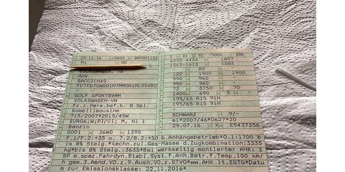 VW Golf Sportsvan 49.000 km 14.000 € Kürten 51515