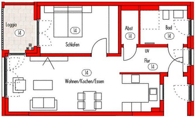 Etagenwohnung Eppingen - 2 Zimmer, 66 m&sup2;, 340.600&euro; | Angebot:26069545