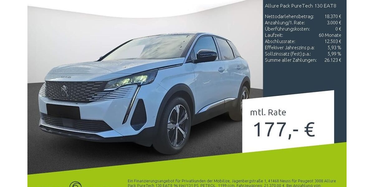 Peugeot 3008 27.315 km 20.220 &euro; Borken 46325