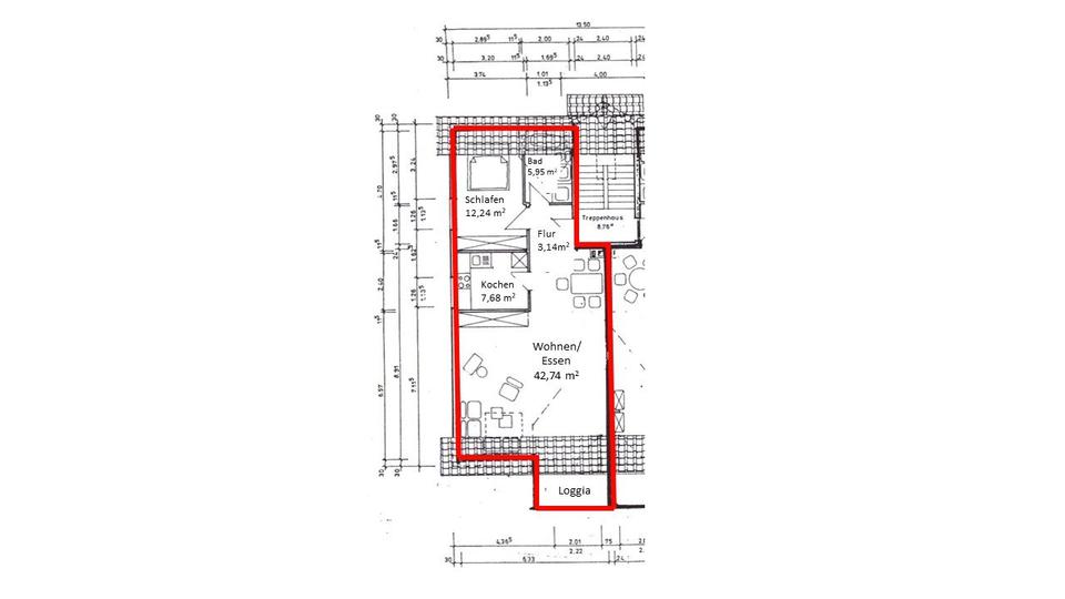 Dachgeschoßwohnung Büdingen - 2 Zimmer, 71 m&sup2;, 220.000&euro; | Angebot:27070771