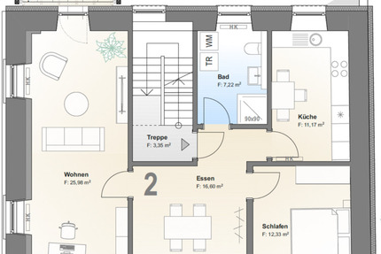 3 ZKB vollständig saniertes Gebäude 3 zimmer