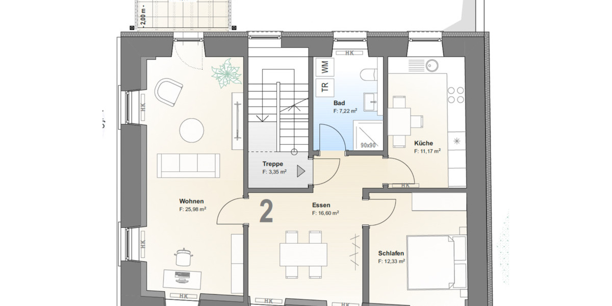 3 ZKB vollständig saniertes Gebäude 3 zimmer