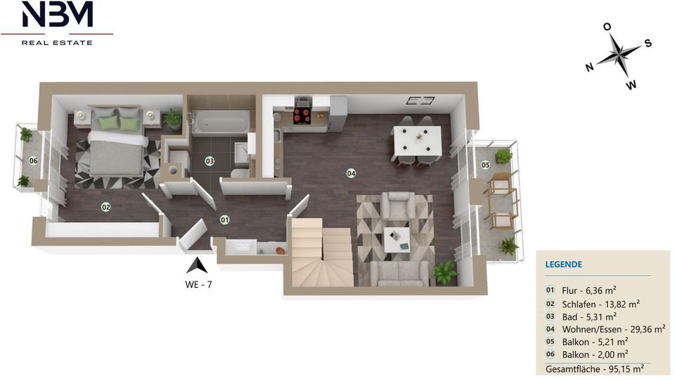 Maisonettenwohnung Oranienburg - 3 Zimmer, 92 m&sup2;, 1.666&euro; | Angebot:25541079
