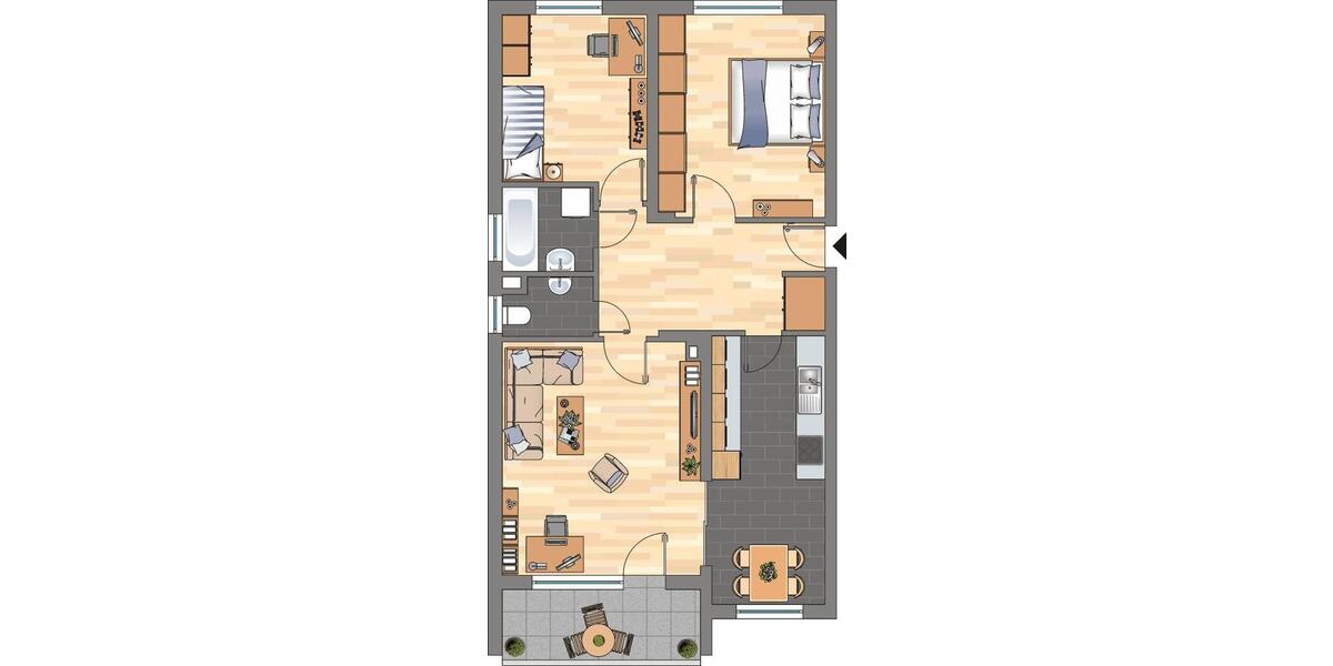 Etagenwohnung Bad Bergzabern - 3 Zimmer, 76 m&sup2;, 516&euro; | Angebot:21289823