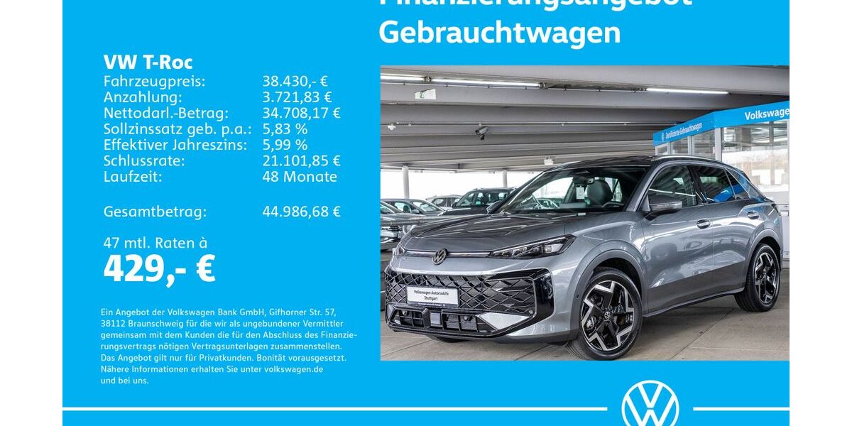 VW T-Roc 1.505 km 37.230 &euro; Stuttgart-Wangen 70188