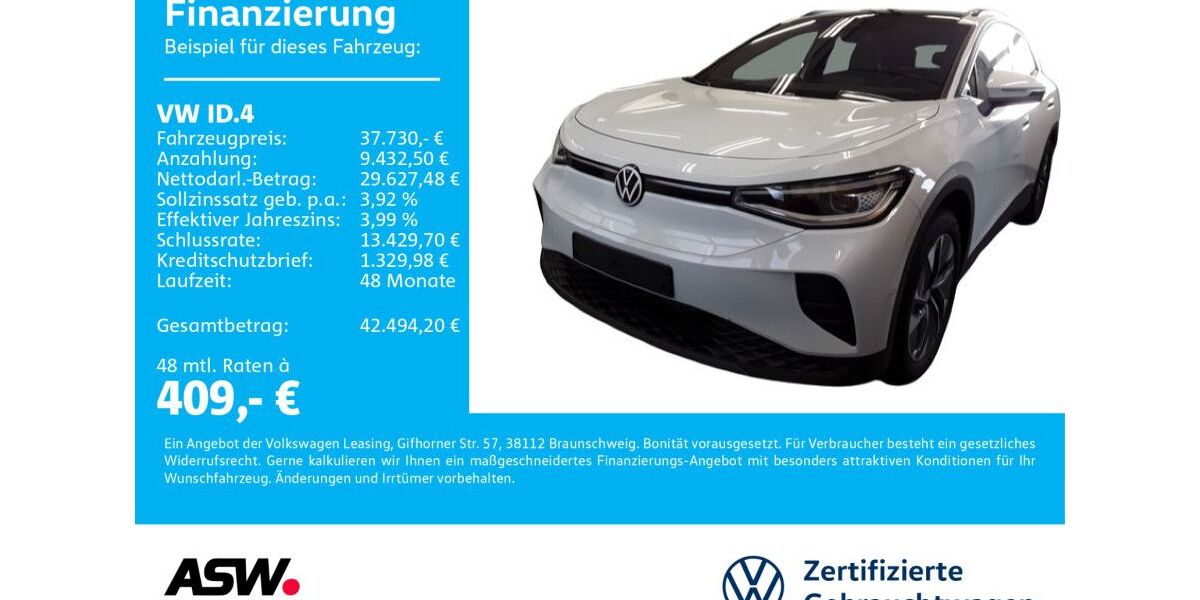 VW ID.4 7.500 km 37.730 &euro; Neckarsulm 74172