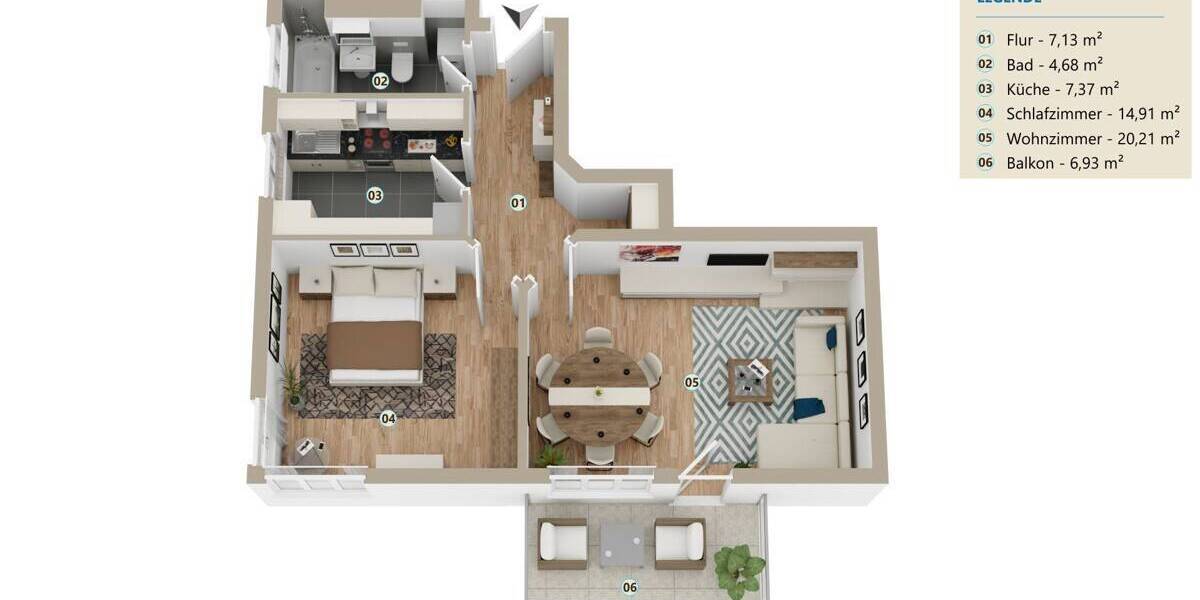 Etagenwohnung Dresden / Weißig Weißig - 2 Zimmer, 58 m&sup2;, 178.000&euro; | Angebot:26702890