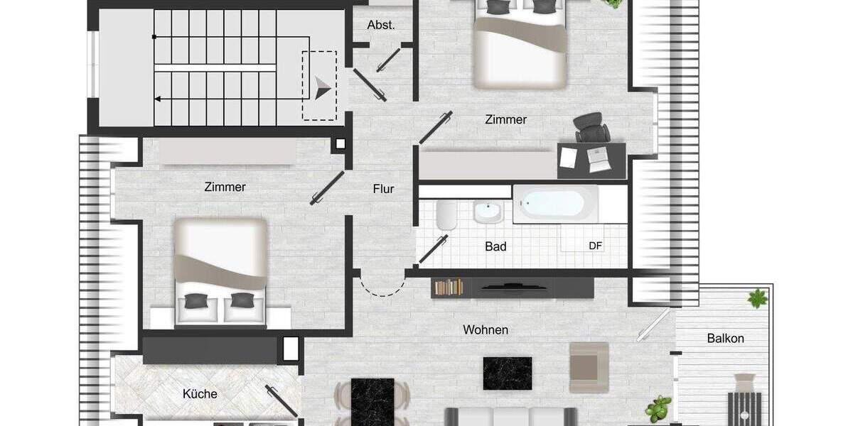 Etagenwohnung Höhenkirchen-Siegertsbrunn Siegertsbrunn - 3 Zimmer, 71 m&sup2;, 460.000&euro; | Angebot:25410270