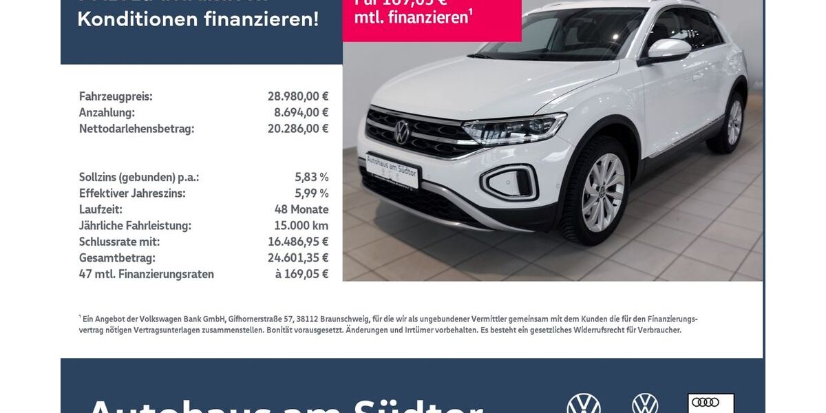 VW T-Roc 25.360 km 28.980 &euro; Rietberg 33397