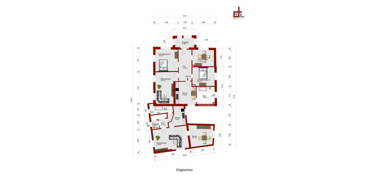 Mehrfamilien- oder Mehrgenerationenhaus mit 3 Wohneinheiten - Mehrfamilienhaus, Wohnhaus Lübbecke | Angebot:25892084