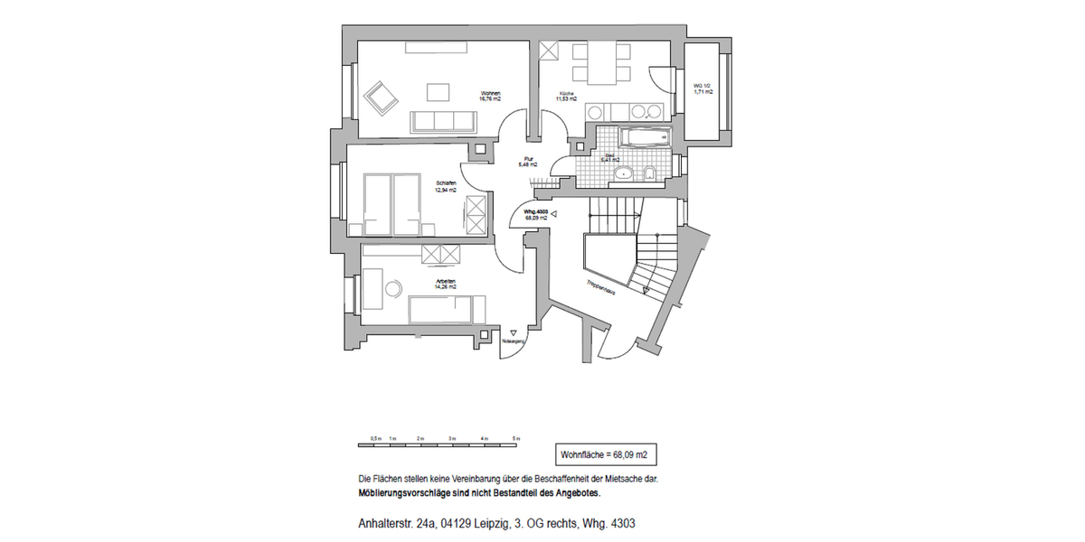 ERSTBEZUG NACH SANIERUNG + EUTRITZSCH + 3 RAUM MIT LOGGIA + AB SOFORT - Etagenwohnung Leipzig Eutritzsch | Angebot:26441991