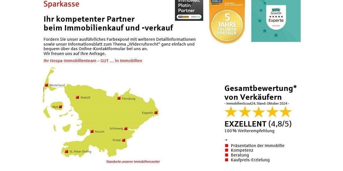 Etagenwohnung Tönning - 3 Zimmer, 130 m&sup2;, 325.000&euro; | Angebot:25194516