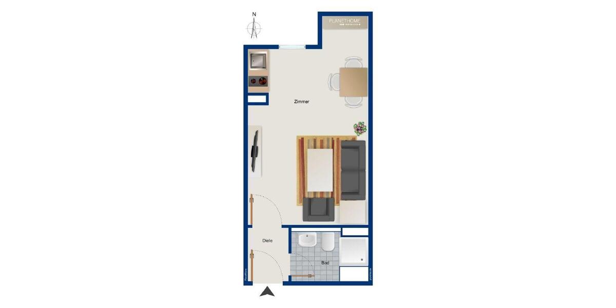 Etagenwohnung Nürnberg Herrnhütte - 1 Zimmer, 23 m&sup2;, 115.000&euro; | Angebot:27095745