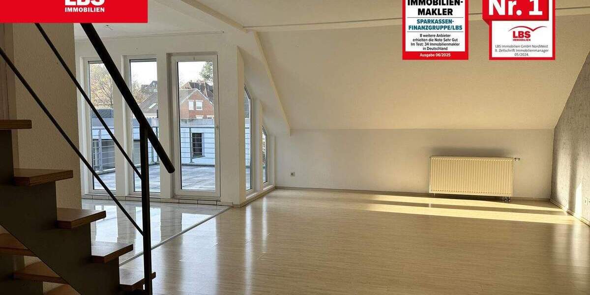 Maisonette, ca. 130 m² Grundfläche mit großem Balkon-bezugsfrei! 3 zimmer