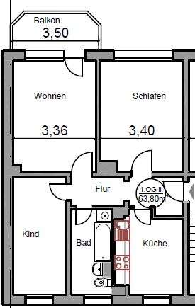 Wohnung zum Mieten in Laage 420 € 63.8 m²