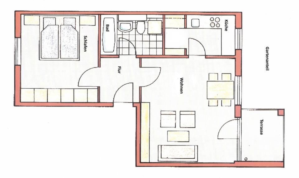 Erdgeschoßwohnung Taucha - 2 Zimmer, 49 m&sup2;, 125.000&euro; | Angebot:26023087